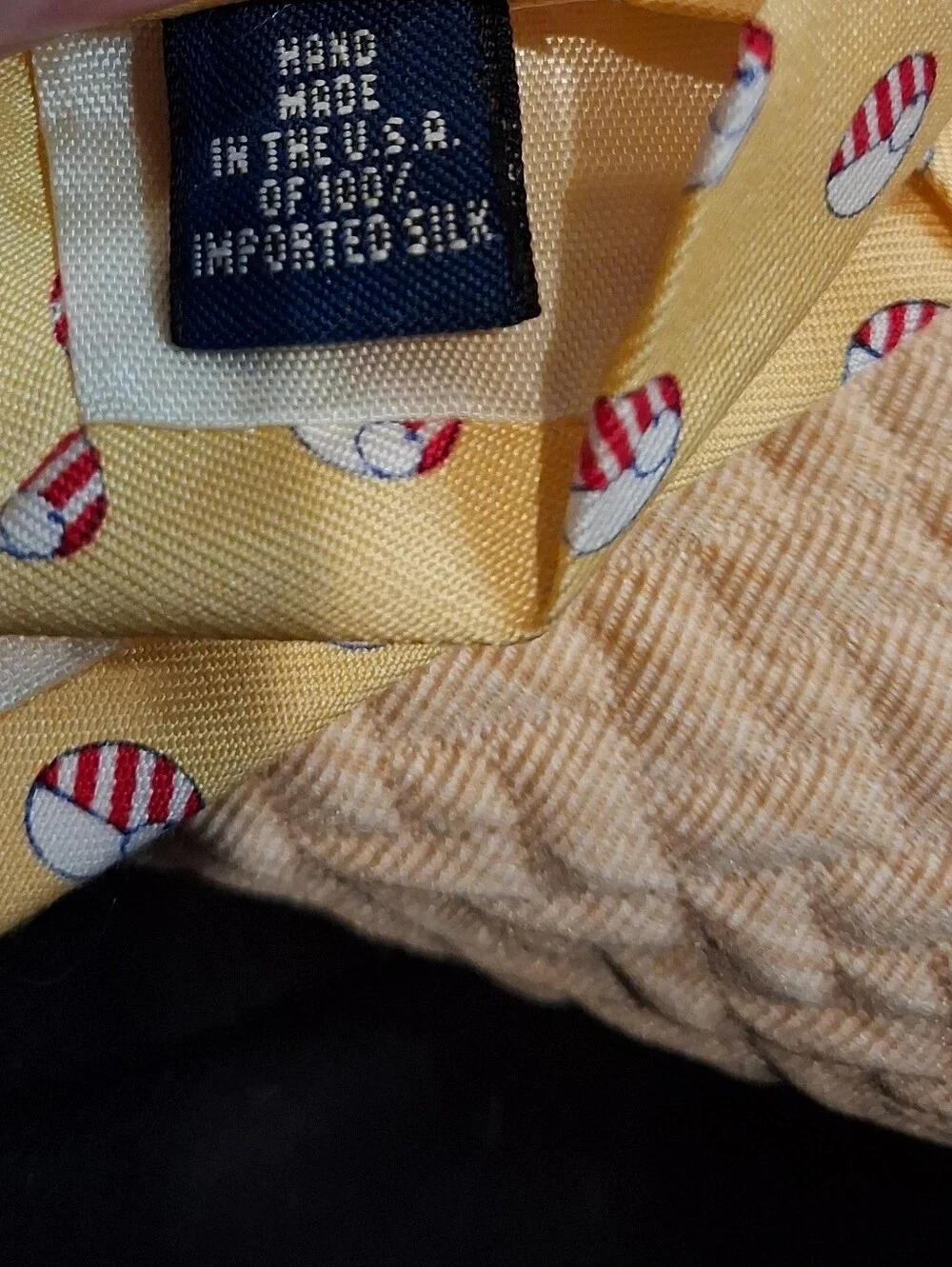 Vineyard Vines Yellow W/ Beach Ball Print Silk Tie